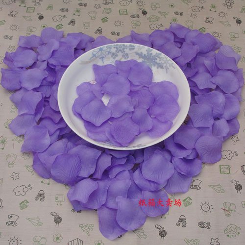 Lot of 480pcs Fake Purple Wedding Blue Rose Petal Life Size
