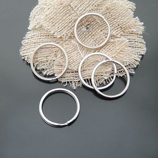 30pcs Split 27mm Key Ring Chain Metal Silver Jewelry Finding