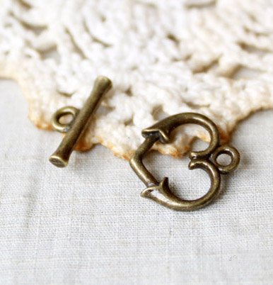 20 Sets Jewelry Repair DIY Heart Clasp Toggle Finding/jewelry accessory