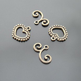 20 Sets Jewelry Repair Heart DIY Heart Clasp Toggle Finding/jewelry accessory B2