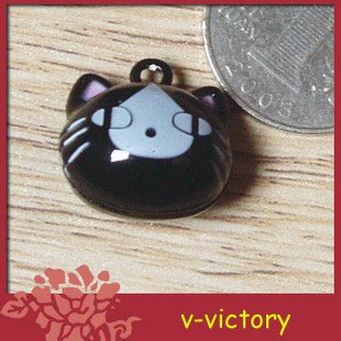 10 x Cartoon Bell Dog Pet Cat Collar Black Cat animal 2cm