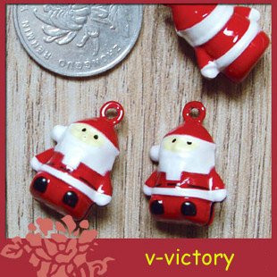 10 x Cartoon Bell Dog Pet Cat Collar Santa Claus 2cm