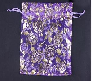 100pcs 9 x 12cm Purple Rose Organza Bag Jewelry gift Bag Wedding Accessory Pouch