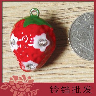 5 x Big Cartoon Bell Dog Pet Cat Collar Strawberry 3cm