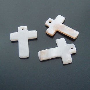 20pcs Shell Bead White Cross Fitting 22 x 17mm