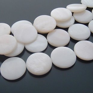20pcs Shell Bead White Round disk Link Fitting 20mm