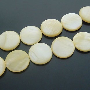 20pcs Shell Bead Yellow Round disk Link Fitting 20mm
