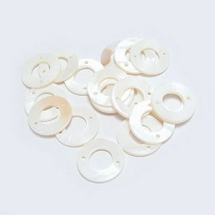 40pcs Shell Bead White Circle Link Fitting 19 x 19mm