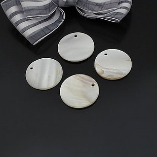 20pcs Shell Bead White Round disk Link Fitting 25mm