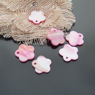 40pcs Shell Bead Red Flower Fitting 17mm