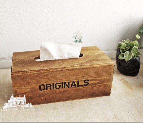 Original Wood Wooden Stack BOOK tissue box holder souvenir/gift