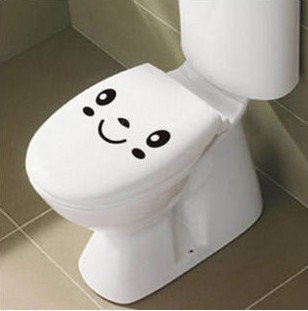 2pcs Funny Face Wall Sticker Art Toilet Bathroom Vinyl Decor