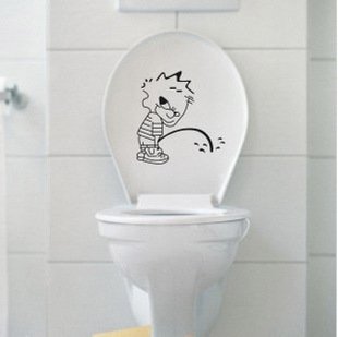 2pcs Bad Boy Wall Sticker Art Toilet Bathroom Vinyl Decor
