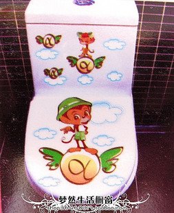 2pcs Cute Monkey Wall Sticker Art Toilet Bathroom Vinyl Decor