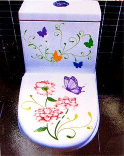 2pcs Flower Wall Sticker Art Toilet Bathroom Vinyl Decor B2