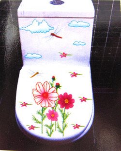 2pcs Flower Wall Sticker Art Toilet Bathroom Vinyl Decor B3