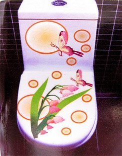 2pcs Moon Butterfly Wall Sticker Art Toilet Bathroom Vinyl Decor
