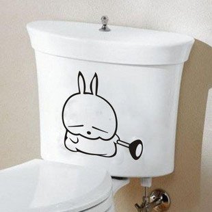 2pcs Rabbit Butterfly Wall Sticker Art Toilet Bathroom Vinyl Deco B2r