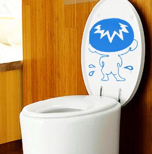 2pcs Bad Boy Pee Wall Sticker Art Toilet Bathroom Vinyl Deco