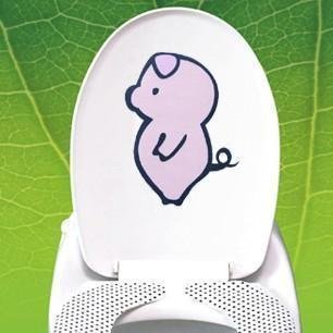 2pcs Pig Wall Sticker Art Toilet Bathroom Vinyl Deco B2