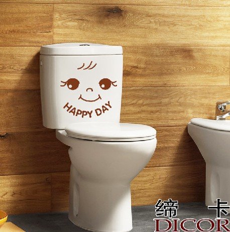 2pcs Happy Day Wall Sticker Art Toilet Bathroom Vinyl Deco B2