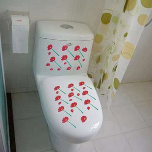 2pcs Flower Wall Sticker Art Toilet Bathroom Vinyl Deco B5