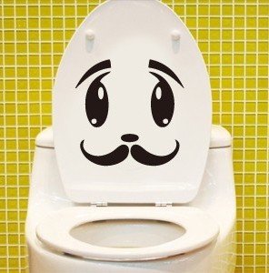 2pcs Whisker Face Wall Sticker Art Toilet Bathroom Vinyl Deco B5