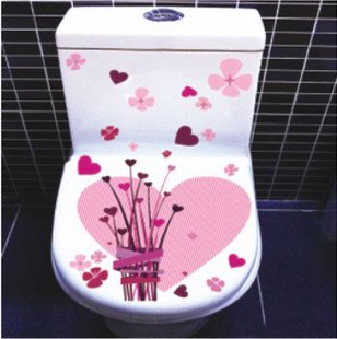 2pcs Love Wall Sticker Art Toilet Bathroom Vinyl Deco B6