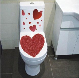 2pcs Love Wall Sticker Art Toilet Bathroom Vinyl Deco B7
