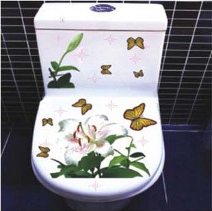 2pcs Butterfly Wall Sticker Art Toilet Bathroom Vinyl Deco B2