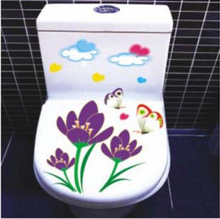 2pcs Flower Wall Sticker Art Toilet Bathroom Vinyl Deco B7