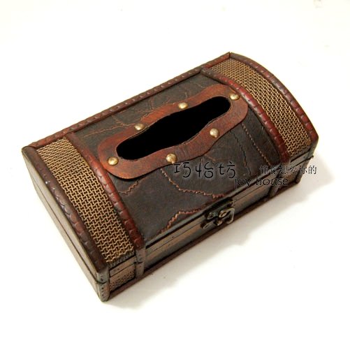 Anitque Wooden Stack Book Wood Tissue Box Holder Gift/Deco B4