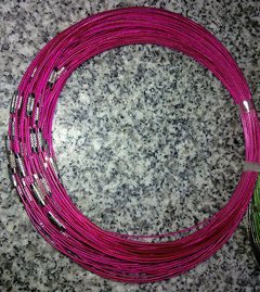 100pcs Fuschia Memory Steel Necklace Choker Cord Wire Diameter 13cm