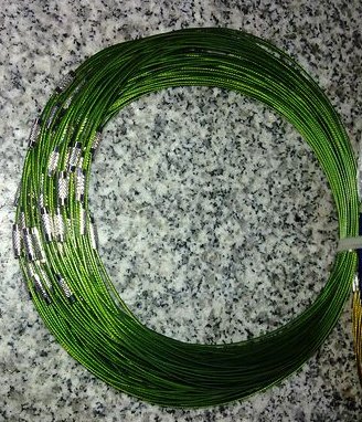 100pcs Green Memory Steel Necklace Choker Cord Wire Diameter 13cm