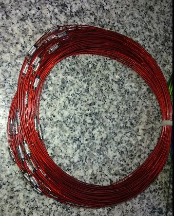 100pcs Red Memory Steel Necklace Choker Cord Wire Diameter 13cm