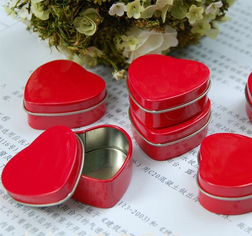 10pcs Jewelry Display Red Heart Love Tin Box Gift Box Case Office Organizer