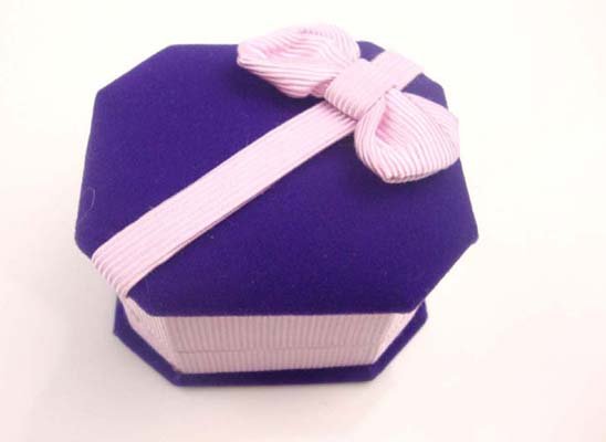 10pcs Blue Jewelry Display Velvet Ring Stud Box Gift Box Case BOW purple