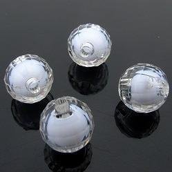 500g Acrylic Bead Round White Core Inside Dye / Craft Jewelry accessory Lantern Transparent