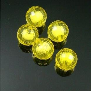 wholesale 500g Acrylic Bead Round White Core Inside Dye / Craft Jewelry accessory Lantern Sky Yellow