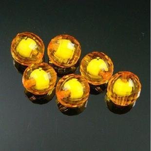 500g Acrylic Bead Round White Core Inside Dye / Craft Jewelry accessory Lantern Sky Orange