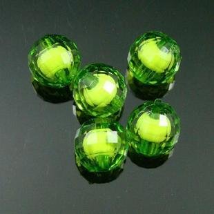 500g Acrylic Round Bead White Core Inside Dye / Craft Jewelry accessory Lantern Sky Green