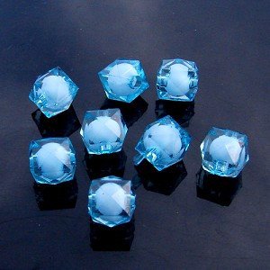 500g Acrylic Square Bead White Core Inside Dye / Craft Jewelry accessory Lantern Sky Blue