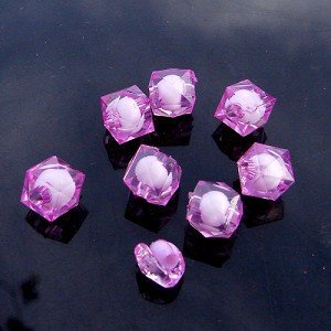 500g Acrylic Square Bead White Core Inside Dye / Craft Jewelry accessory Lantern Purple