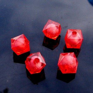 500g Acrylic Square Bead White Core Inside Dye / Craft Jewelry accessory Lantern Red
