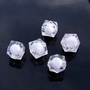 500g Acrylic Square Bead White Core Inside Dye / Craft Jewelry accessory Lantern Transparent
