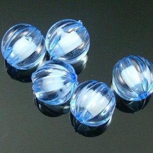 500g Acrylic Pumpkin Bead White Core Inside Dye / Craft Jewelry accessory Lantern Sky Blue