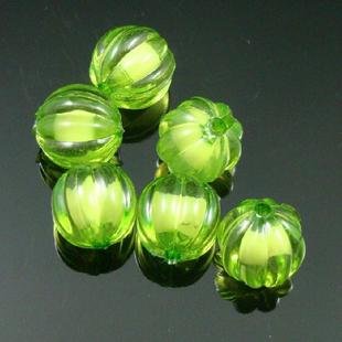 500g Acrylic Pumpkin Bead White Core Inside Dye / Craft Jewelry accessory Lantern Green