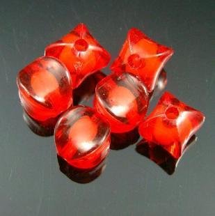 500g Acrylic Corner Bead White Core Inside Dye / Craft Jewelry accessory Lantern Red