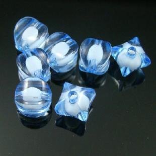 500g Acrylic Corner Bead White Core Inside Dye / Craft Jewelry accessory Lantern Sky BLue