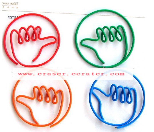 Lot of 200pcs Paper Clip Hand Shaped / Bookmark office B3